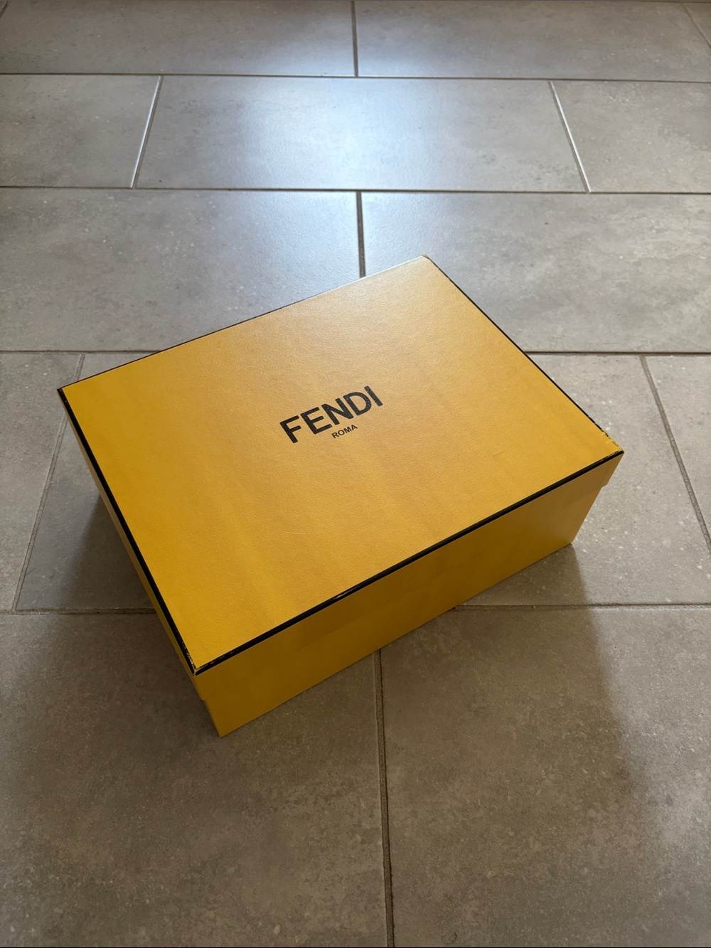 Fendi Yellow Logo Gift Box size medium luxury y2k kim kardashian euro summer